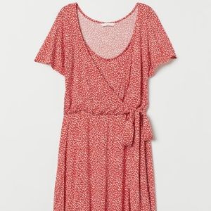 Red/white nursing dress in soft viscose jersey